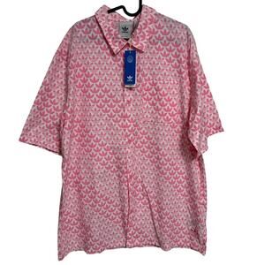 NWT! Adidas Mono AOP Button Down Shirt Mens Size XL